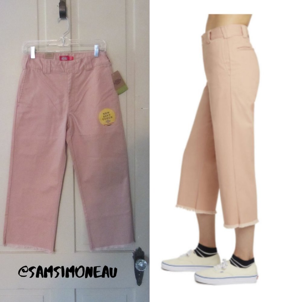 NWT High-Rise Raw Hem Cropped Blush Pink Pants, 25